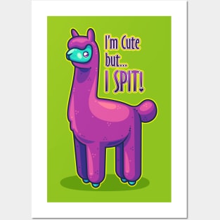 Cute Alpaca Spit Posters and Art